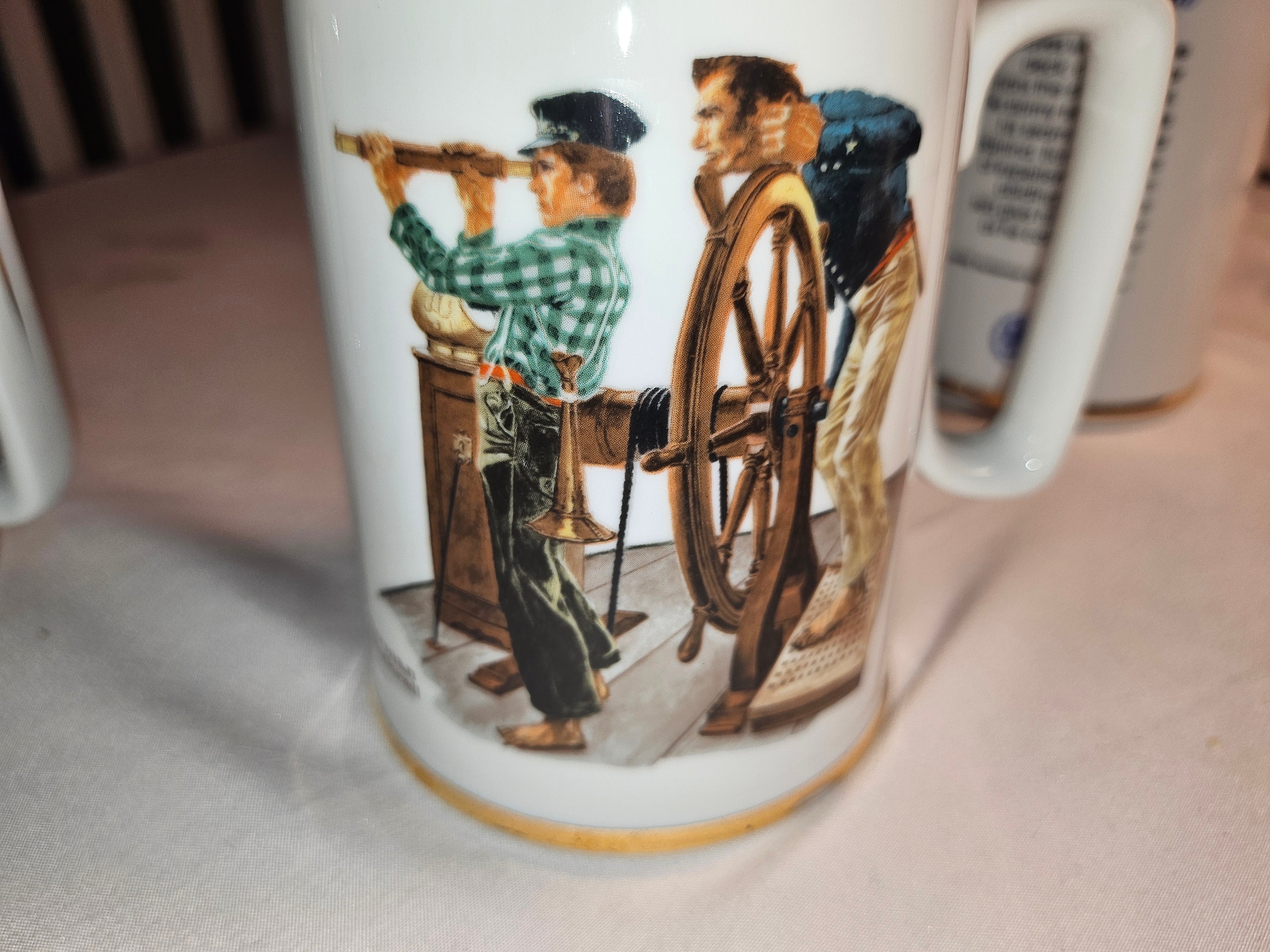 1985 Set of 3 Norman Rockwell mugs