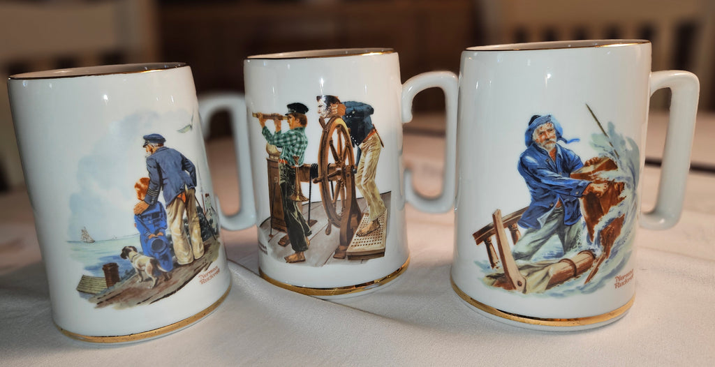 1985 Set of 3 Norman Rockwell mugs