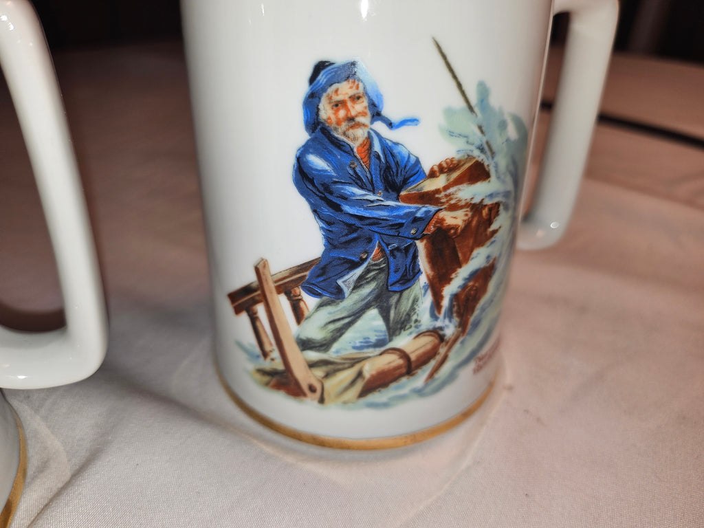 1985 Set of 3 Norman Rockwell mugs