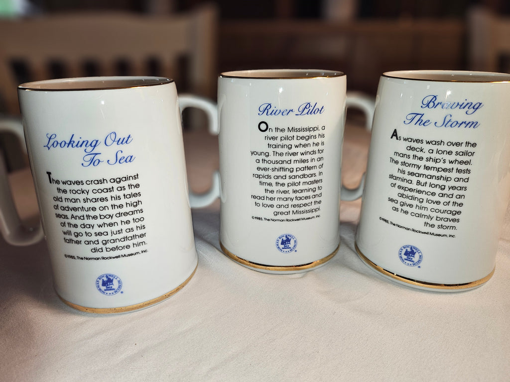1985 Set of 3 Norman Rockwell mugs